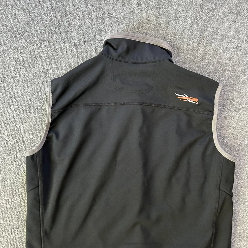Sitka Softshell Vest Mens Medium Black Gore Windstopper Full Zip Hunting